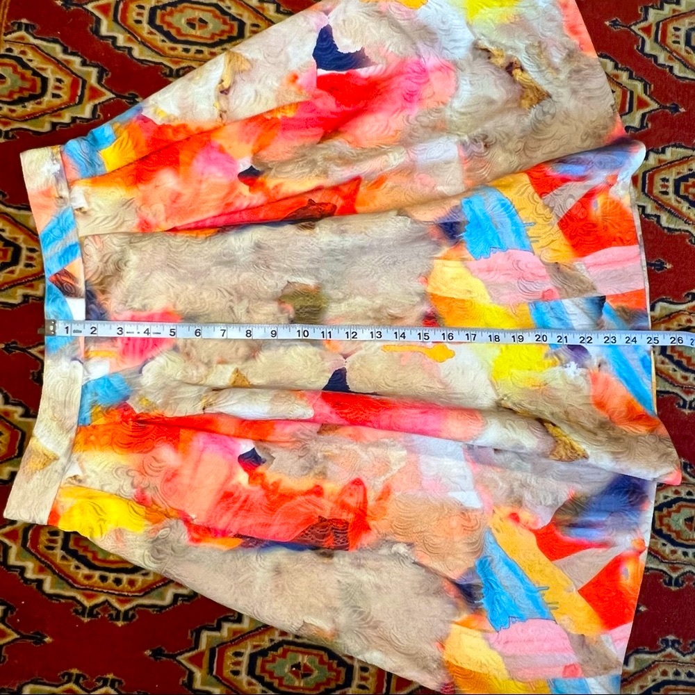 Colorful Watercolor Brocade A-Line H&M Skirt High-waisted size 8/10 M - Picture 5 of 8
